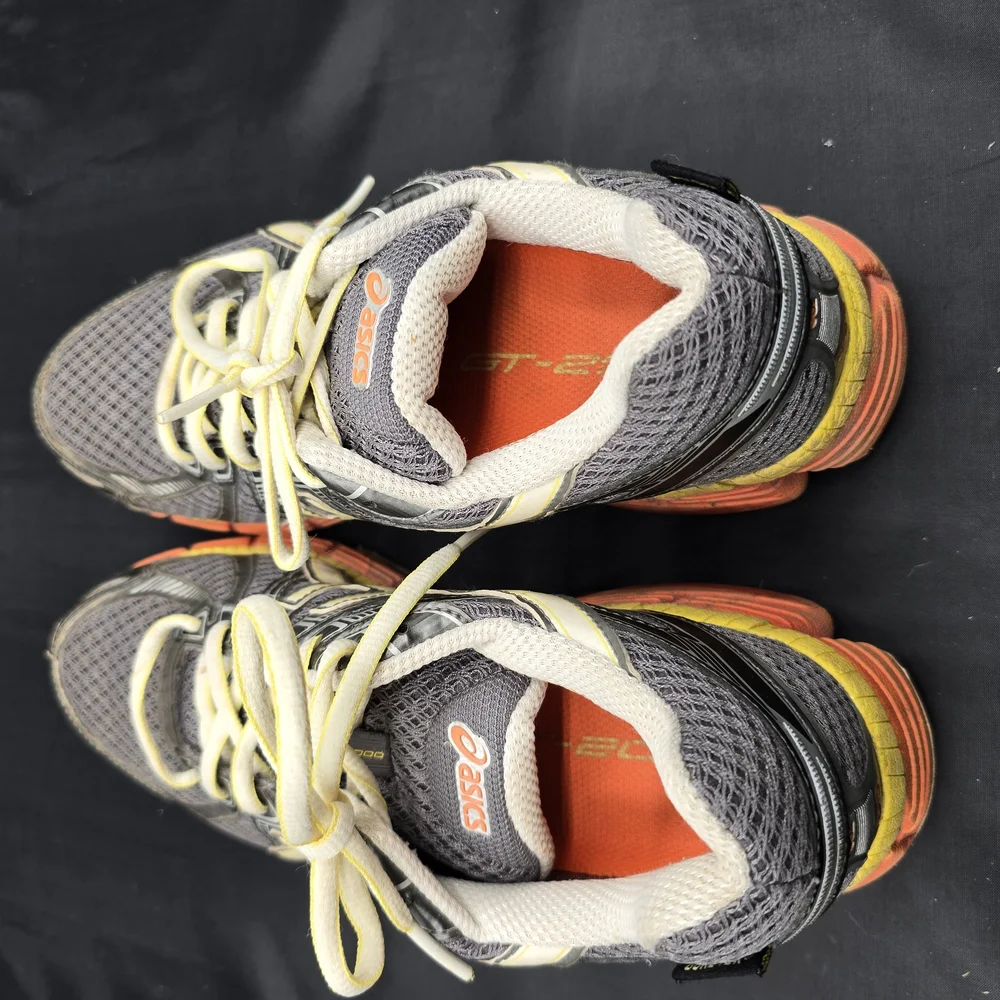 ASICS Gray‎ and Orange Athletic Shoes with Cushioned Support